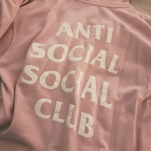 ASSC anti social social club pink logo hoodie